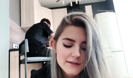 Russian girl cheats on her friend with his classmate in the pose of cancer