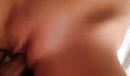 The girl spread her legs for homemade anal sex closeup