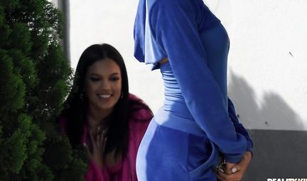 Two girls with big Tits cum in group sex