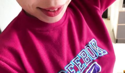 Brother with a video camera in the hands of the Russian shoots home Bang