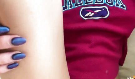 Brother with a video camera in the hands of the Russian shoots home Bang