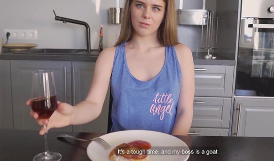 Russian girl with big eyes is not averse to acting in hom...