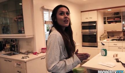 Brunette undressed before the goal to have sex with each other in the first person