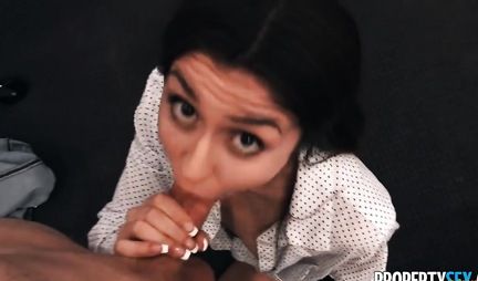 Brunette undressed before the goal to have sex with each other in the first person