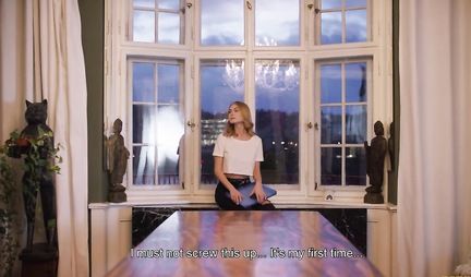 Blonde Russian Blowjob after jumping on the phallus of another and cums