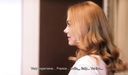 Blonde Russian Blowjob after jumping on the phallus of another and cums