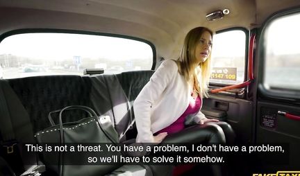 Girl with big Tits in the car Fucks and takes cum