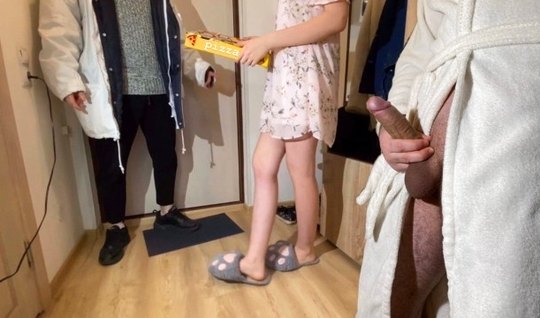 Russian girl right in the corridor cheating on her husban...