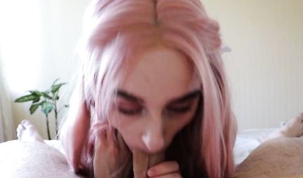 Russian girl after a Blowjob receives a lot of sperm and licks the head