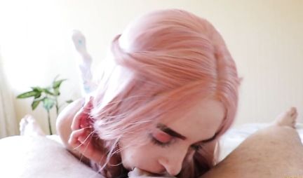 Russian girl after a Blowjob receives a lot of sperm and licks the head