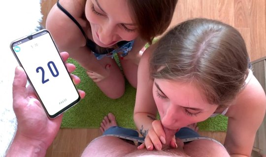 Two girlfriends at the time doing a mutual friend homemad...