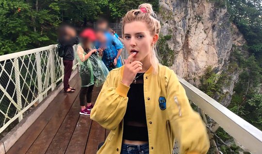 Russian tourist in the forest muddied the guide with a de...