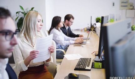 The blonde in the morning gently sucks the handsome penis of a muscular boy