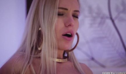 The blonde in the morning gently sucks the handsome penis of a muscular boy