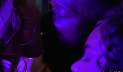 A mulatto and a white muddy group sex with a black man in the VIP room of a night club