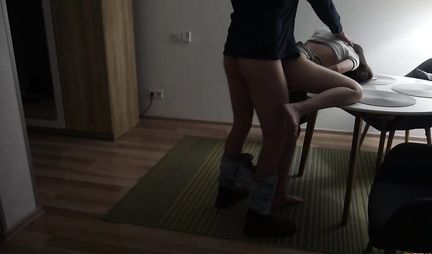 The husband caught the depraved wife sucking off her lover's penis and jerked off on them