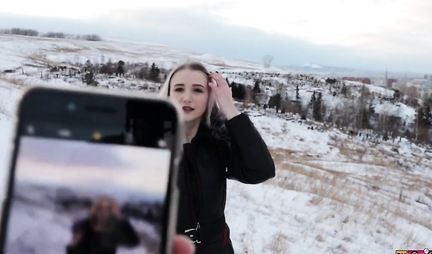 Russian girl in nature has hot debauched sex