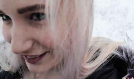 Russian girl in nature has hot debauched sex