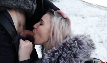 Russian girl in nature has hot debauched sex