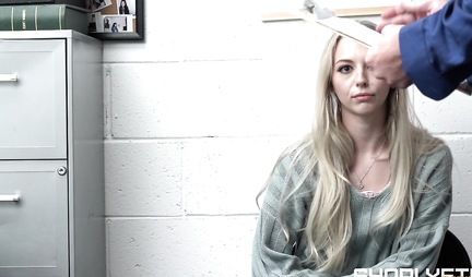 In the office, a young girl caressed a mature sex partner's cock with a soft vagina