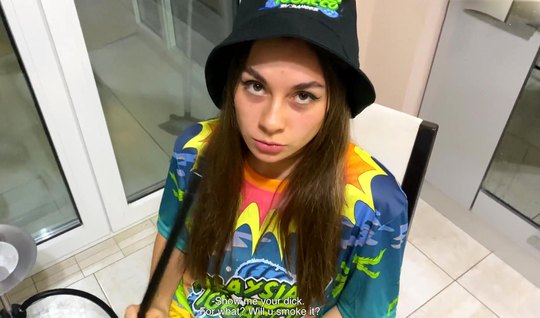 Russian after hookah paid off with a neighbor with a deep...