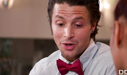 The mulatto fucks with the teacher and rubs her huge penis with holes