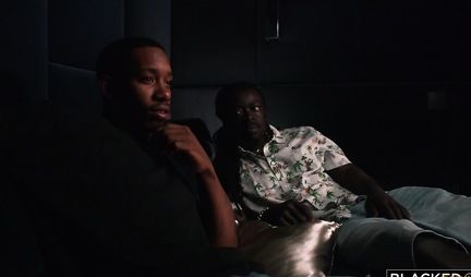 Negroes give anal double penetration to a slender partner and pour cum on her