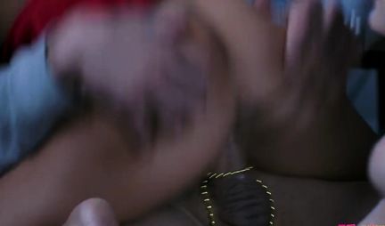 Asian girls agree to group sex with a pumped up lover on a chair