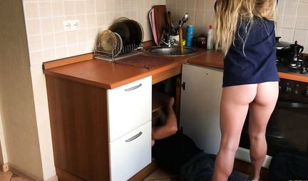 Russian girl perfectly cheats on the boy with his athletic brother and cums cool