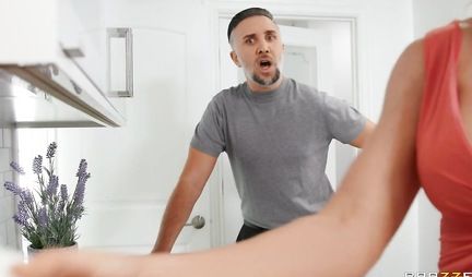 Mom with big tits famously rubs guys stone dick with her mouth