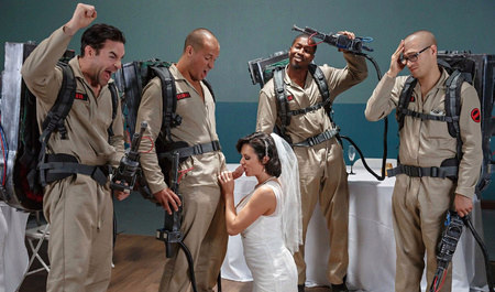 Ghostbusters in Gangbang fuck beautiful lady