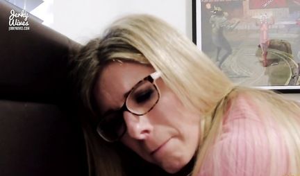 Nurse in a pose of cancer does not mind filming homemade porn on a big bed