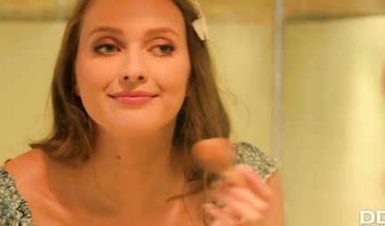 A beautiful brunette loves gentle porn with a friend and opened her mouth for a blowjob