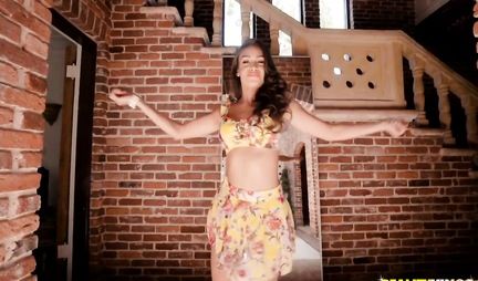 The brunette and her lover decided to relax and have sex in various positions