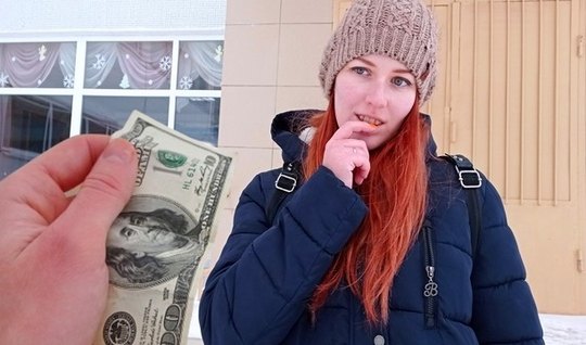 Redhead Russian girl is not against pickup and hot sex on...