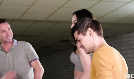 Girls get double penetration during group sex and a lot of buzz