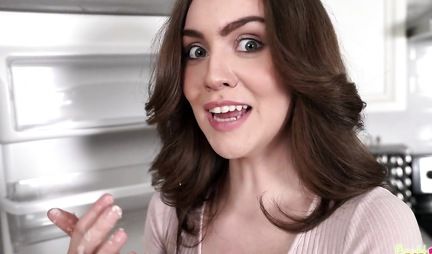 The brunette responded to her brothers affection and spreads her legs in front of him for a kick