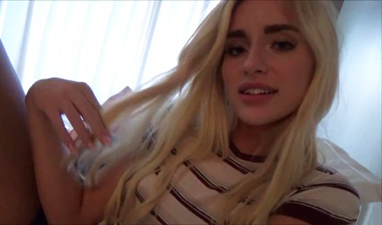 Slim blonde doesn	 mind shooting homemade POV porn with h...