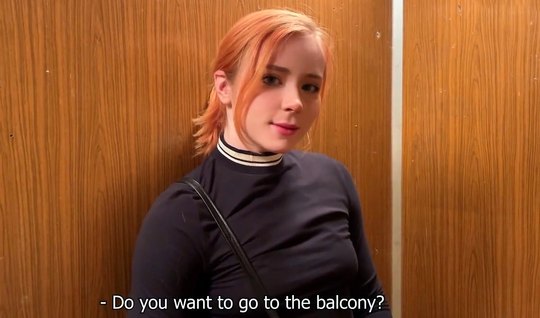 Red-haired girl stripped naked and substituted a tight pu...