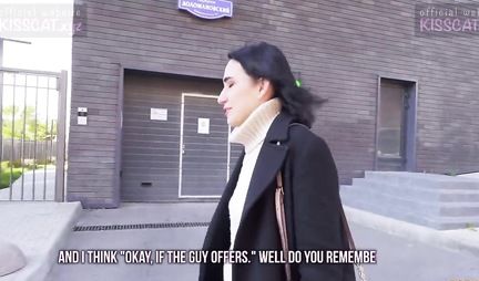 Russian girl in public agreed to a pickup truck and had sex with a stranger