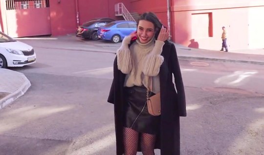 Russian girl in public agreed to a pickup truck and had s...