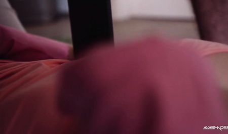 Guy indulges thin landlady in black stockings