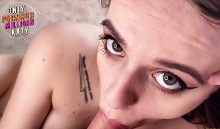 The girl is ready to do a homemade blowjob on camera and jerk off her lovers penis