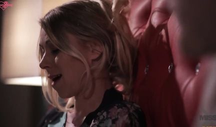 The stepson in bed caresses the body of a sexy mother and brings her to orgasm