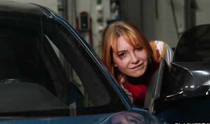 Negro with a big dick brought home a redhead girlfriend for vaginal fucking