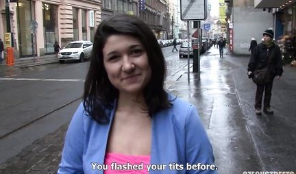 Pikaper films himself a brunette for real sex in the first person