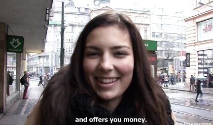 Pikaper films himself a brunette for real sex in the first person