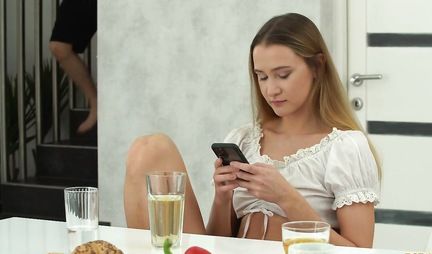 A young girl after masturbation spreads her legs for sex with her brother