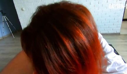 Adorable redhead with a big ass gets a thrill from homemade porn