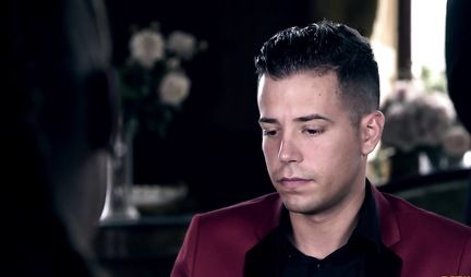 Brunette in stockings panties with buns during group anal with guys